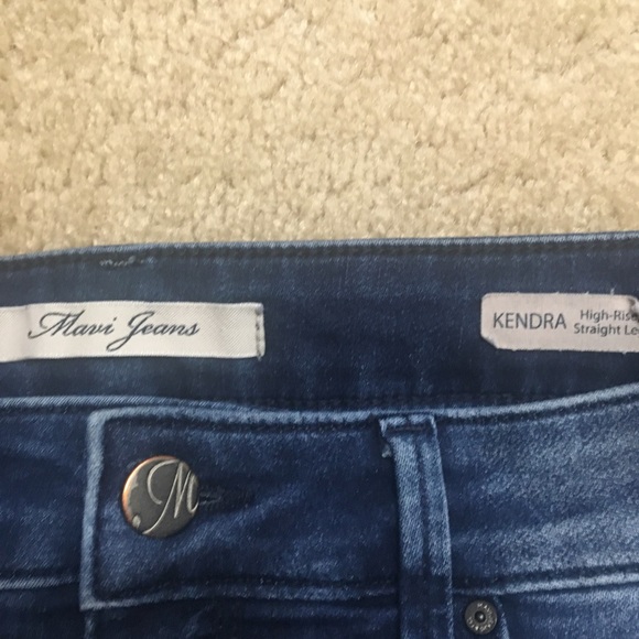 Mavi Jeans Kendra High Rise Straight Leg Jeans Medium Wash Stretch Blue Denim - Picture 3 of 9